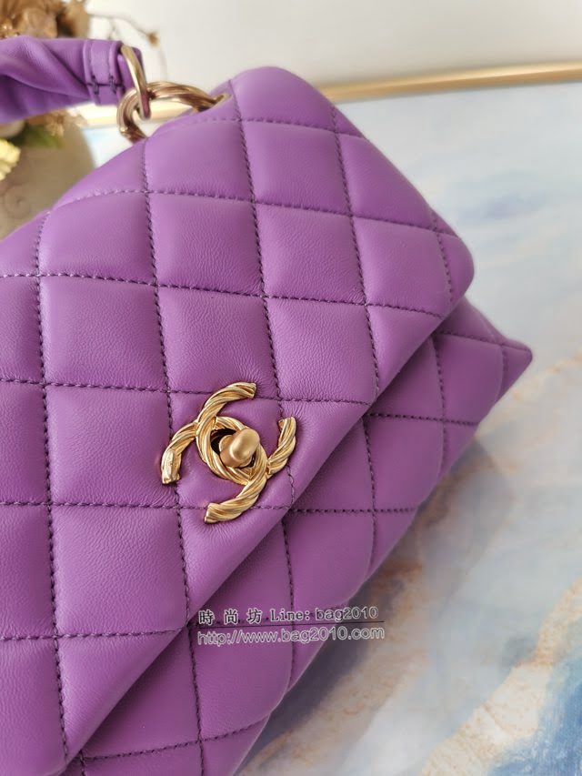 Chanel女包 香奈兒專櫃最新款羊皮金屬鏈條裝飾把柄女包 Chanel手拎斜挎鏈條包 AS2044  djc4140